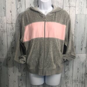 Mountain Lake Casuals Velour Zip Up Hoodie Large